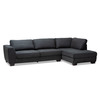 Baxton Studio Petra Charcoal Upholstered Right Facing Sectional Sofa 152-9349